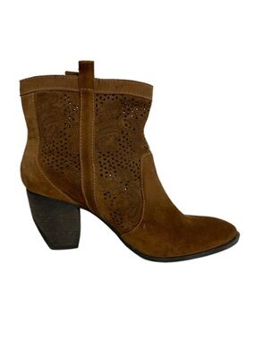Esdra Leather Cut Out Heeled Ankle Booties Size‎ 39 or US Size 10 Brazili Boho